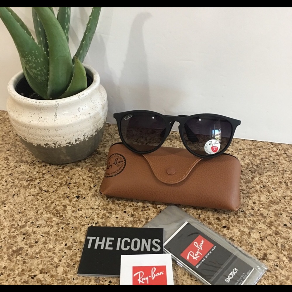 Ray Ban Black Erick Sunglasses - Picture 2 of 4